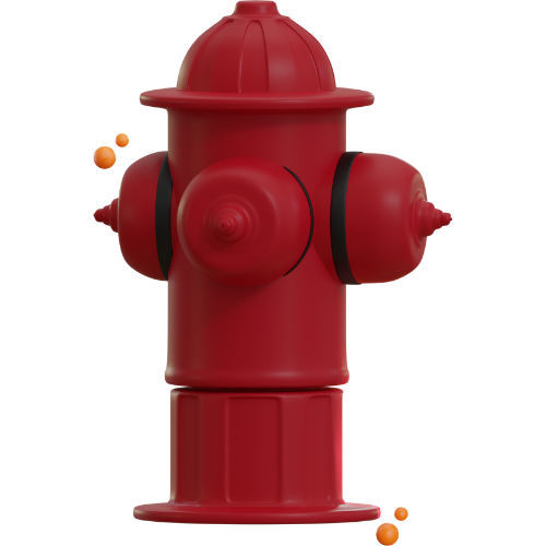 3D Red Fire Hydrant